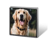Funny Golden Retriever Button Pin Funny Cute Brooch Pins Personalized Square Lapel Pin Badges Alloy Pinback Button Badge Novelty Backpack Pins for Jackets Hat Bags Chrismas Birthday Gift
