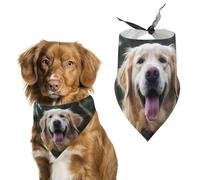 Funny Golden Retriever Dog Bandana Triangle Dog Scarf Washable Polyester Dog Bibs Cute Pet Bandana for Medium Large Dogs Puppy and Cats