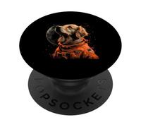 Funny Golden Retriever Lovers Dog Astronaut In The Space PopSockets Adhesive PopGrip