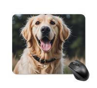 Funny Golden Retriever Mouse Pad Square Laptop Mouse Mat Cute Computer Mousepad Keyboard Pad Non-Slip Desk Pads for Gaming Office Work Home 20 * 25cm