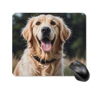 Funny Golden Retriever Mouse Pad Square Laptop Mouse Mat Cute Computer Mousepad Keyboard Pad Non-Slip Desk Pads for Gaming Office Work Home 25 * 30cm