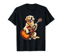Funny Golden Retriever Playing Guitar Design for Music Lover T-Shirt