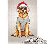 Funny Golden Retriever Puzzle Jigsaws 500 Pieces for Adults Puzzles 500 Piece Learning Educational Puzzle 500pcs (52x38cm)