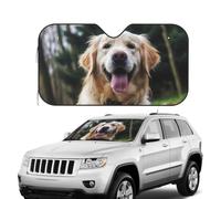 Funny Golden Retriever Windshield Sun Shade for Car,Personalized Front Window Sun Shade Visor Shield Cover Foldable Car Sun Shade Uv Ray Reflector Car Accessories Keeps Your Vehicle Cool Medium