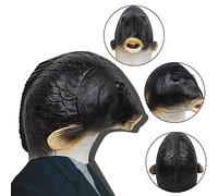 Funny Goldfish Head Fish For Parties And Halloween Black Masquerade mask(Black-A,24x18x2cm)