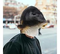Funny Goldfish Head Fish For Parties And Halloween Halloween Mask(Black-A,24x18x2cm)