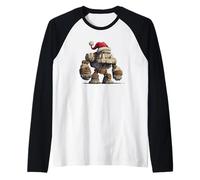 Funny Golem Look in Santa Claus Style Raglan Baseball Tee