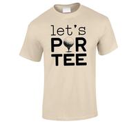 Funny Golf Gifts for Men - Let's Por TEE - Humorous Golfing T Shirt - Gift for Golfers - Sand-L