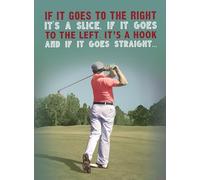 Funny Golf Greeting Card - Humorous Golfing Photographic Design - “A Straight Tee Off Is a Miracle” - Birthday Card for Golfers
