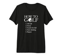 Funny Golf Guide Steps Drinking Golfer Humor Premium T-Shirt