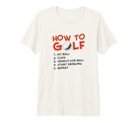 Funny Golf Guide Steps Drinking Golfer Humor Premium T-Shirt