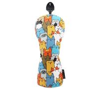 Funny Golf Head Covers - Cartoon Cat PU Fabric for Drivers | Waterproof Functional Design, Fairway Woods Protection, Colorful Golf Accessory, Playful Club Cover for Outdoor