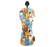 Funny Golf Head Covers, Driver Headcover in Cat Cartoon PU Fabric, Waterproof Functional Golf Club Covers and Accessories for Men and Women