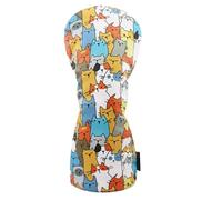 Funny Golf Head Covers - Driver Headcover in Cat Cartoon PU Fabric | Waterproof & Functional Golfs Club Covers with Soft Lining, Premium Synthetic Leather, Golf Accessories for Men Women