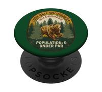 Funny Golf Lost Ball Wilderness Patch Bear Golfing PopSockets Adhesive PopGrip