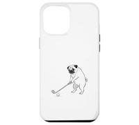 Funny Golf Pug Japanese Ink Style Dog Case for iPhone 12 Pro Max