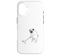 Funny Golf Pug Japanese Ink Style Dog Case for iPhone 16