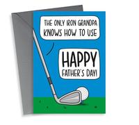 Funny Golf Pun Fathers Day Card - Grandad - The Only Iron Grandpa Knows How To Use