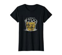 Funny Golf Pun It Takes a lot of Balls Value Graphic T-Shirt, Women, Black, L