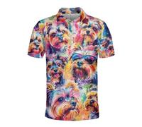 Funny Golf Shirts Skull Hawaiian Polo Shirts for Men, Crazy Golf Shirts for Men Golf Gifts Hawaiian Skull Golf Shirts