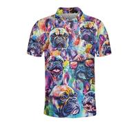 Funny Golf Shirts Skull Hawaiian Polo Shirts for Men, Crazy Golf Shirts for Men Golf Gifts Hawaiian Skull Golf Shirts