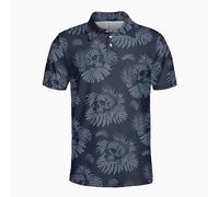Funny Golf Shirts Skull Hawaiian Polo Shirts for Men, Crazy Golf Shirts for Men Golf Gifts Hawaiian Skull Golf Shirts