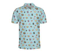 Funny Golf Shirts Skull Hawaiian Polo Shirts for Men, Crazy Golf Shirts for Men Golf Gifts Hawaiian Skull Golf Shirts