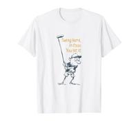 Funny Golf Swing Hard in case You hit Value Graphic T-Shirt, Men, White, XL