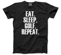 Funny Golf T-Shirt - Eat Sleep Golf Repeat Men's Tshirt Black Top Golfer Tee Par Sport Club 18th Hole - S Black