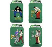 Funny Golf Theme Beer Can Cooler Set Pack of 4 Neoprene Drinks Sleeves Can Coolers Beer Coolers Golf Tournament Gift for Golfers Gift for Men - Funny Golfing Gift for Golfers