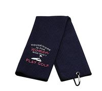 Funny Golf Towels for Women Housework is for Women Who Don't Play Golf Embroidered Golf Towels for Golf Bags with Clip (Who Don't Play Golf)