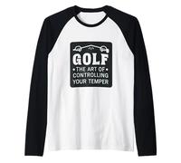 Funny Golf Trouble Motif as Golf Motif Emotional Golfer Raglan Baseball Tee