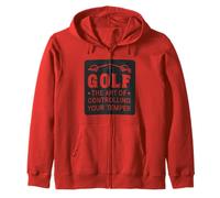 Funny Golf Trouble Motif as Golf Motif Emotional Golfer Zip Hoodie