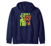 Funny Golfer Saying Balls to Golf Like a Pro Humor Zip Hoodie