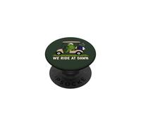 Funny Golfing Frog Meme Golf Cart Humor We Ride At Dawn PopSockets Adhesive PopGrip