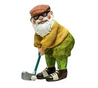 Funny Golfing Garden Gnome Statue - 25.5cm Large Resin Golf Yard Statues | Whimsical Outdoor Garden Dwarf Art Landscape Figure, Playful Golfer Gnome Figurine for Home Yard and Office Decor