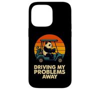 Funny Golfing Panda Graphic - Driving My Problems Away Case for iPhone 14 Pro Max