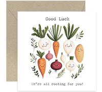 Funny Good Luck Card for Son Daughter Colleague - Root Vegetables 'We're Rooting for You' Design - Motivation for Exams, Studying, Driving Test, New Job, Leaving Card, New Home, Farewell