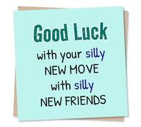 Funny Good Luck Card with A Move for Friend or Loved One - New Job, Home, Country - Leaving, Colleagues, Farewell - for Colleague, Women, Men, Couple, Neighbour