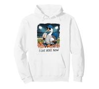 Funny Goose Baseball Stadium Spectator I Live Here Now Pullover Hoodie