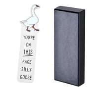 Funny Goose Bookmark, Metal Silly Goose Book Mark with Box, Practical Bookmarks for Women and Men, Reading Accessories Gift for Book Lover, Ideal Supplies for Reading Clubs and Office Supplies