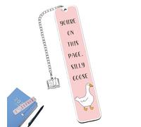 Funny Goose Bookmark,Stainless Steel Silly Cute Book Marker Pattern Bookmarks for Men Women,Practical Metal Reading Accessories & Book Lover Gifts,Office Supplies for Teens Adults,Book Gift(Pink)
