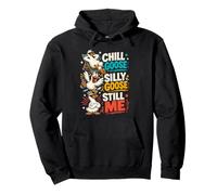 Funny Goose Chill Silly Mood Cartoon Humor Design Pullover Hoodie