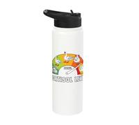 Funny Goose Cortisol Level Meme Low High Stress Sarcastic Stainless Steel Insulated Water Bottle
