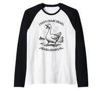 Funny Goose Drama Chases Me Bird Humor Raglan Baseball Tee