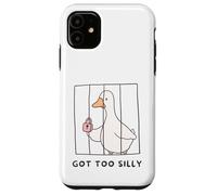 Funny Goose Got too Silly behind bars Goose Toddlers Kids Case for iPhone 11