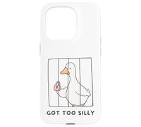 Funny Goose Got too Silly behind bars Goose Toddlers Kids Case for iPhone 15 Pro