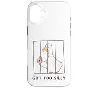 Funny Goose Got too Silly behind bars Goose Toddlers Kids Case for iPhone 16 Plus