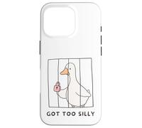 Funny Goose Got too Silly behind bars Goose Toddlers Kids Case for iPhone 16 Pro