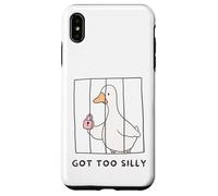Funny Goose Got too Silly behind bars Goose Toddlers Kids Case for iPhone XS Max